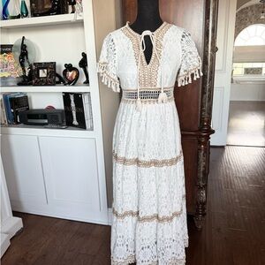 Miss J Bohemian Lace Maxi Dress